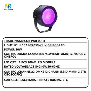 Yeni başlatılan Led Mini 30w uzaktan kumanda Cob lambası RGBW + Uv küçük Par ışık Ktv barlar için - Product Image 2
