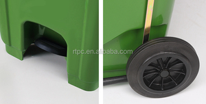 120L Pedal Wheelie Bin HDPE 120 Litros Retangular Waste Container Lid Indoor Outdoor Use EN840 Standard Outdoor Trash Can Indoor