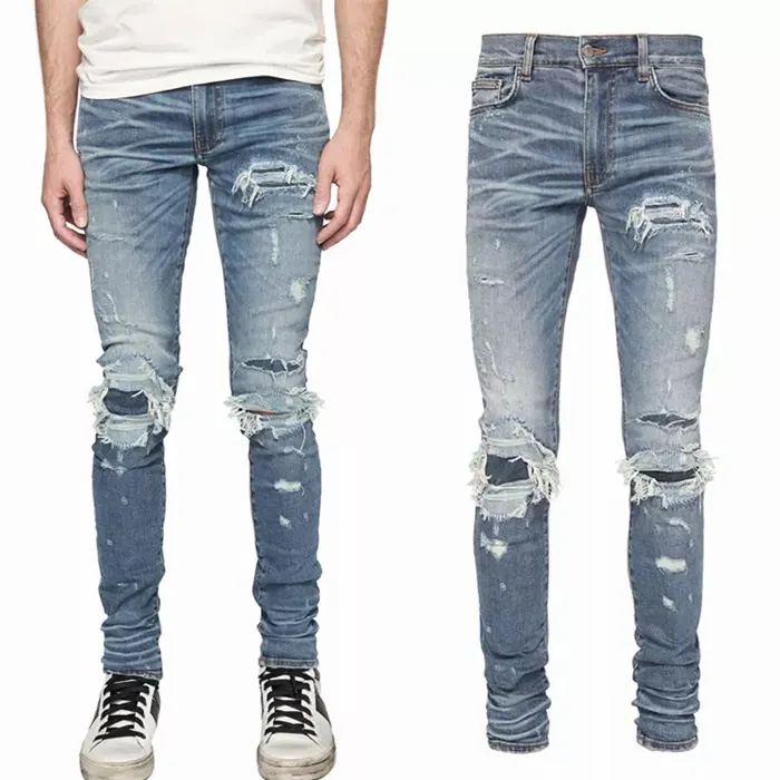 Custom designer luxury jeans branded denim fashion design Ami brand men jeans 2023