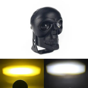 Benzersiz tasarım yüksek güç 60W LED ışık kafatası şekli LED Spot çalışma ışığı Mini çift renk yardımcı motosiklet ışıkları - Product Image 2