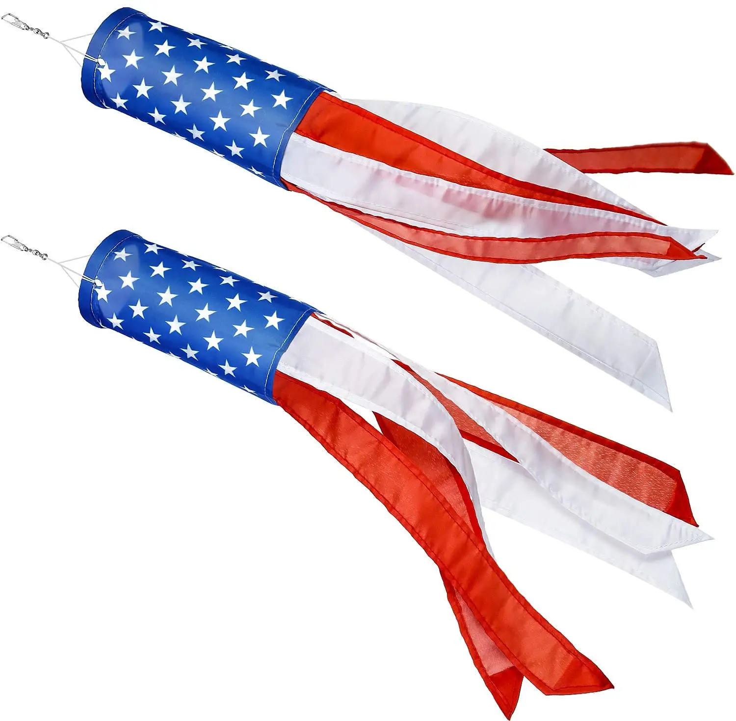 American USA Flag Windsock 40 Inch Stars and Stripes Patriotic Hanging Decorations for Outdoor Garden