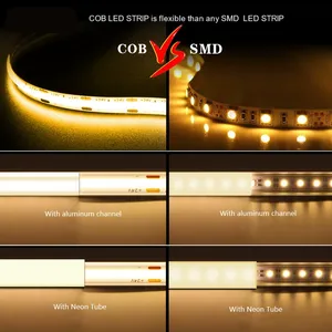 <span class=keywords><strong>12v</strong></span> 24vドットレス528LED/M COBLEDストリップライトIP20防水重量/容積