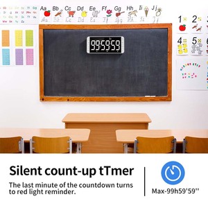 Großbild-Countdown-Timer für Besprechungen und Präsentationen Einfach zu lesende LED-Anzeige Batterie betriebener Klassen zimmer-Timer - Product Image 3