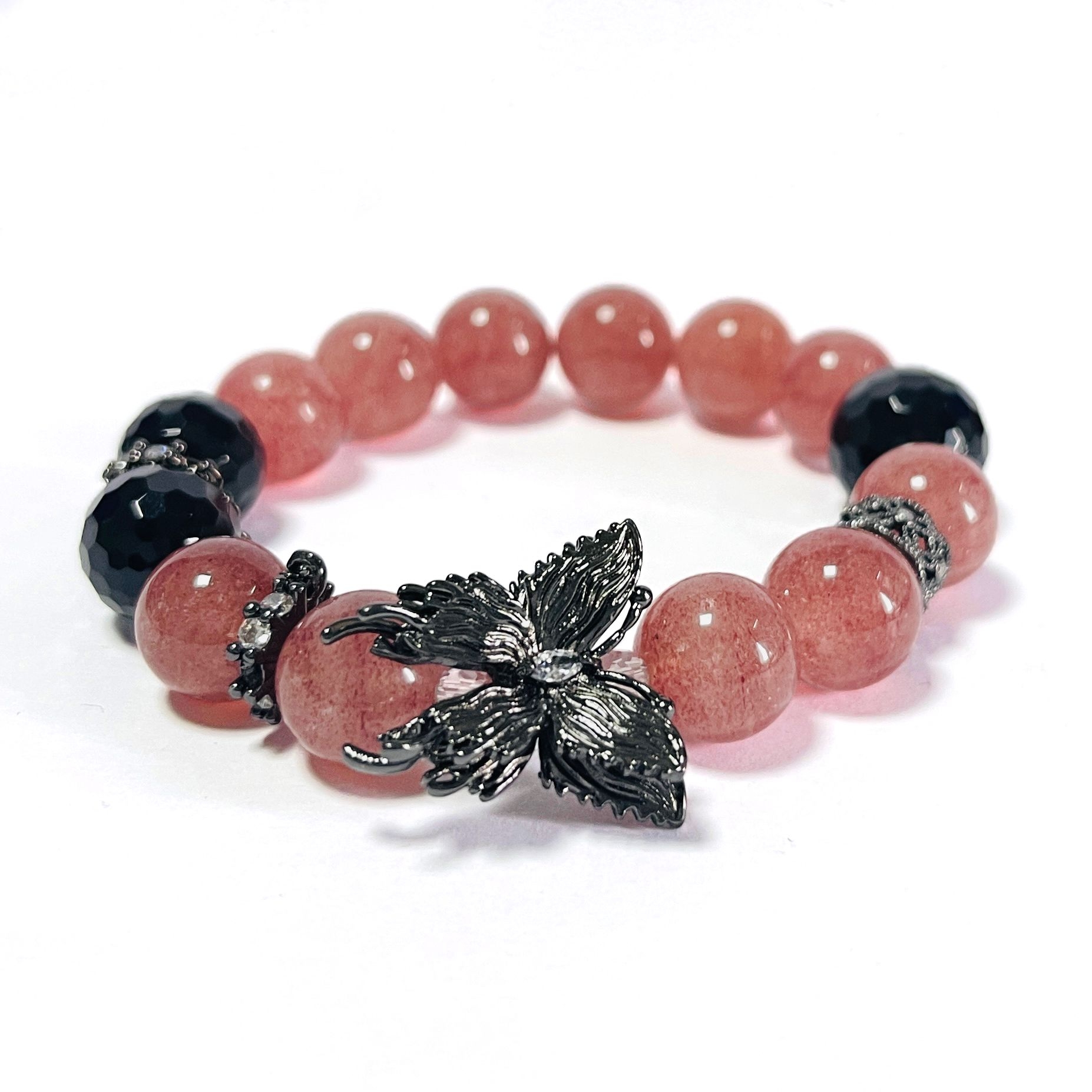 กำไลข้อมือทองหยกหินธรรมชาติลูกปัดทรงกลมของขวัญสำหรับผู้หญิง - Product Image 5