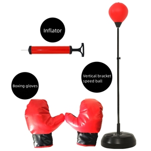 Professional Adult Standing Boxing PU Tabletop <strong>Trainer</strong> With Pressure Reducing Rebound Pear Shaped Speed Ball Sandbag - Product Image 2