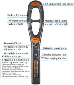 Raksa-Detector de cámara oculta 021, Detector de Audio GSM, escáner GPS, gran rango de detección