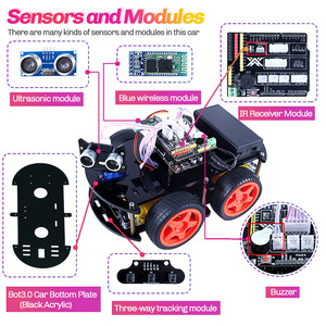 Hot Sale DIY Tracking Line Ultraschall-Hindernis programmierung Smart Robot Car Avoider Robotics Kits für Bildung - Product Image 5