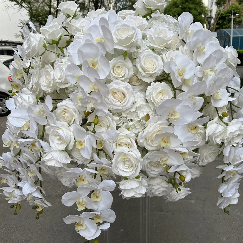 Ифг белый Настоящее сенсорный Искусственные цветы орхидеи для свадебного стола центральным Свадебные украшения