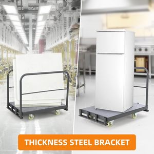 Çelik Panel kamyon ağır Platform el arabası kereste arabaları alçıpan Dolly Flatbed sepeti bagaj kuru ahşap için 2 korkuluk ile