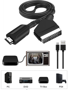 Adaptador de Cable HD a SCART RGB CVBS, convertidor de lujo de Audio y vídeo PAL NTSC para TV DVD STB, convertidor de vídeo de lujo de señal 1080P - Product Image 3