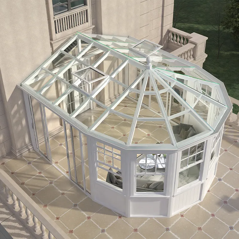 Fabricante profesional 4 Season Sunroom Vidrio templado Lowes Aluminio Diy Conservatory Para la venta Aluminio Sun Room