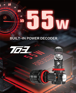 หลอดไฟหน้า LED H7 50W กำลังสูงพร้อมเลนส์โปรเจคเตอร์ - Product Image 3