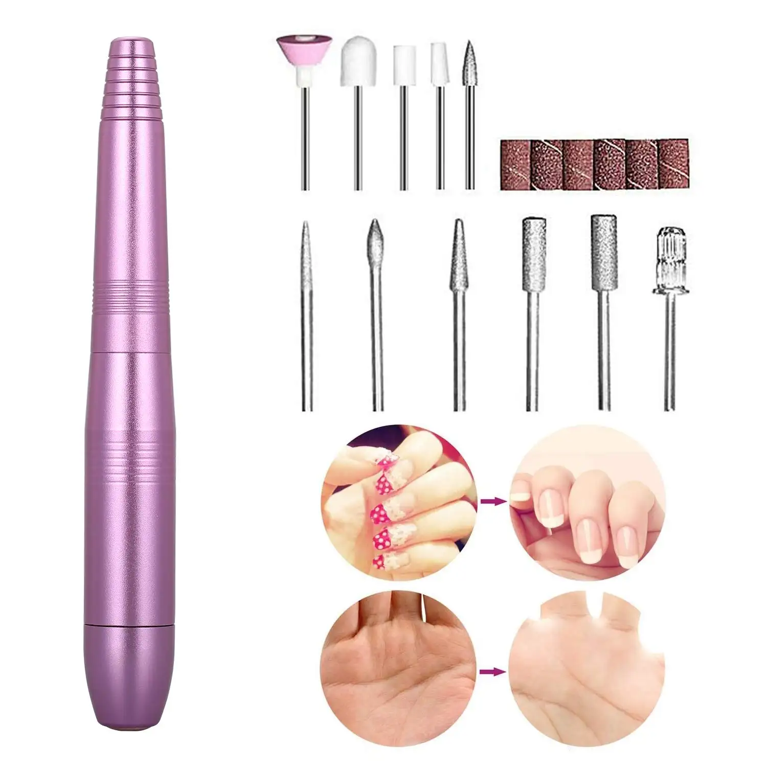 Alla moda Portatile Del Chiodo File di Macchine Leggero Manipolo di Pedicure del Manicure Acrilico Attrezzo del Salone di Nail Drill per Arte Del Chiodo di Uso A Casa