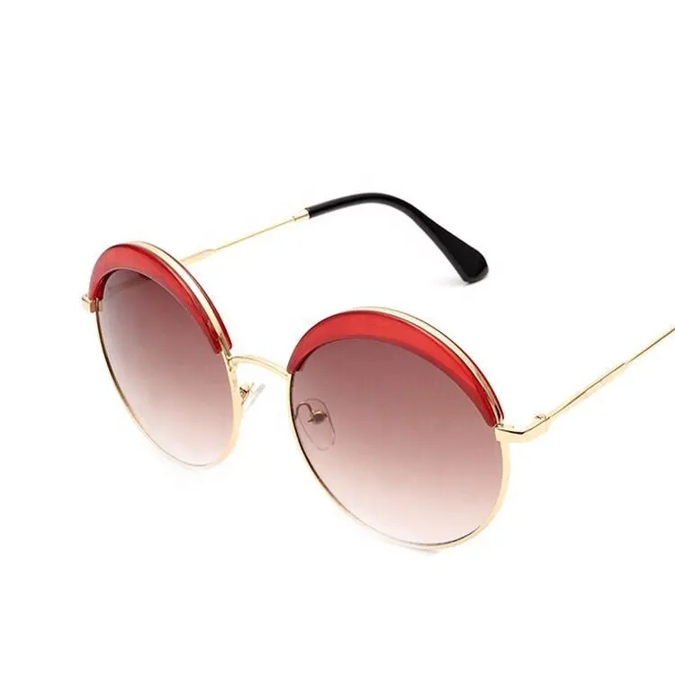 Gafas de sol de Metal con montura redonda para mujer, anteojos de sol de alta calidad, estilo moderno, 2020