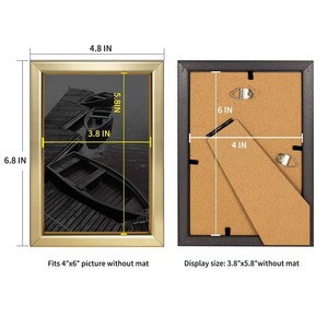 <strong>4x6</strong> Picture <strong>Frames</strong> Gold Photo <strong>Frames</strong> for Wall or Tabletop Display Simple Design Glossy <strong>Frame</strong> for Home Decoration - Product Image 2