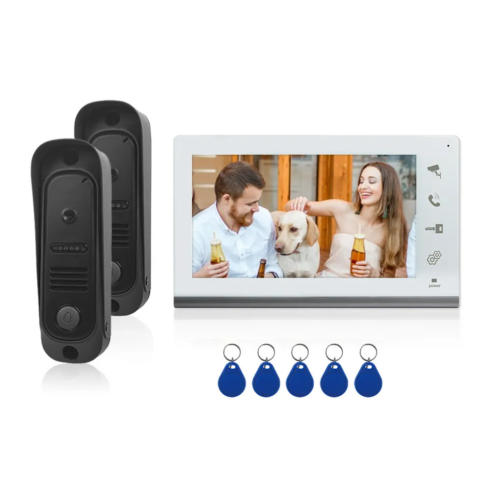 7-Zoll-Video-Türsprechanlage HD-Türklingel kamera Home Intercom-System RFID-Zugangs kontrolle Kabel gebundene Video-Gegensprechanlage für die Sicherheit von Wohnungen