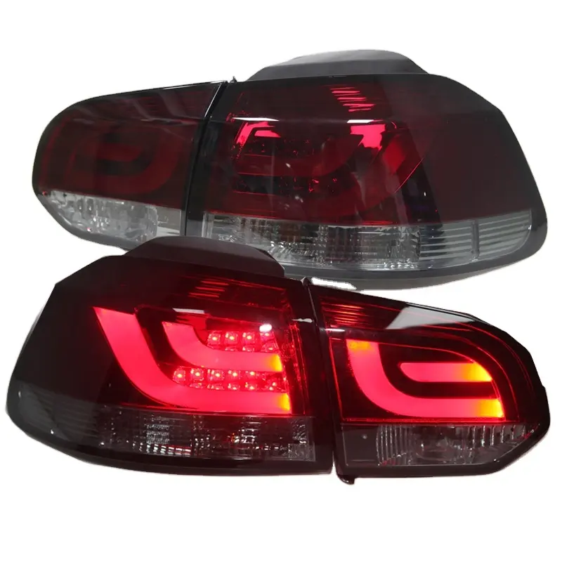 1 conjunto de luzes traseiras LED para Volkswagen Golf 6 LED lâmpada traseira vermelho escuro