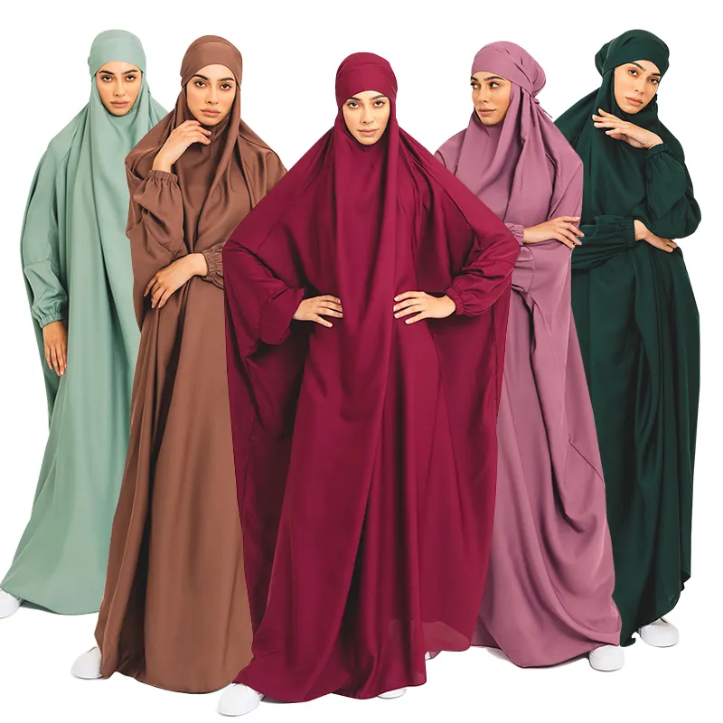 Vestito da preghiera per donne EID Ramadan abbigliamento all'ingrosso di un pezzo abaya khimar jilbab abito da preghiera musulmano
