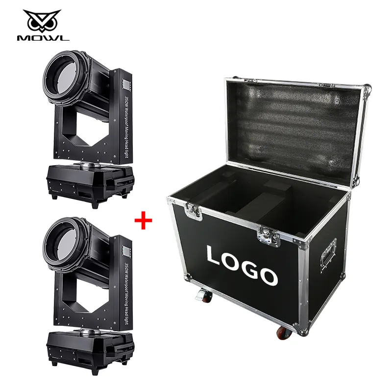 2 יחידות חיצוני IP65 350W 380W DMX קרן 350 380 מנורת ראש נע עמיד למים אור במה עם מארז טיסה