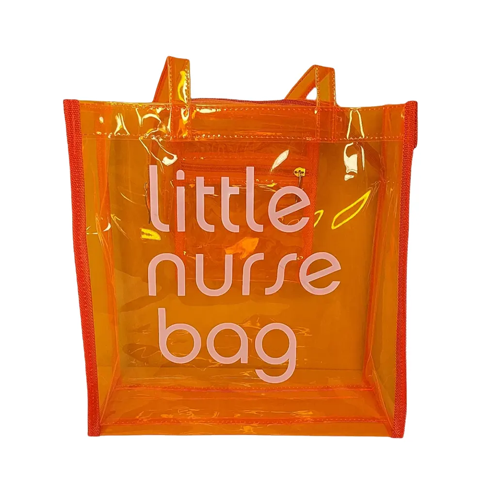 Şeffaf Tote kabul özel moda lüks açık PVC alışveriş çantası küçük hemşire Tote çanta plastik Tote el çantaları