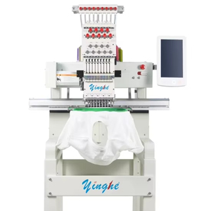 YH gran formato 1 cabeza 9 agujas monograma costura software logotipo gorra Cuentas planas funciones de camiseta máquinas de bordado