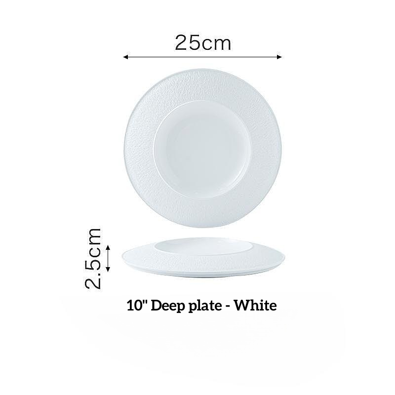 10 pouces plaque profonde blanc (emballage en vrac)