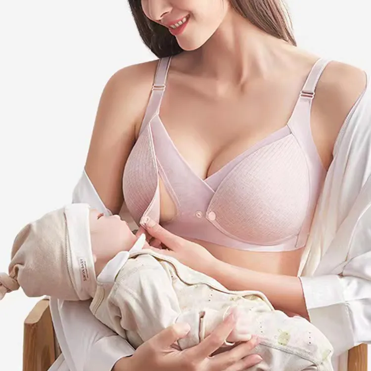 Sujetador de lactancia con Tirantes ajustables, ropa interior sin aros, tops de maternidad, manos libres