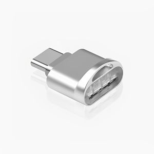 USB C微型sd卡读卡器，带锌合金外部的C型至微型sd卡适配器，适用于TF微型sd卡的便携式sd卡读卡器 - Product Image 1