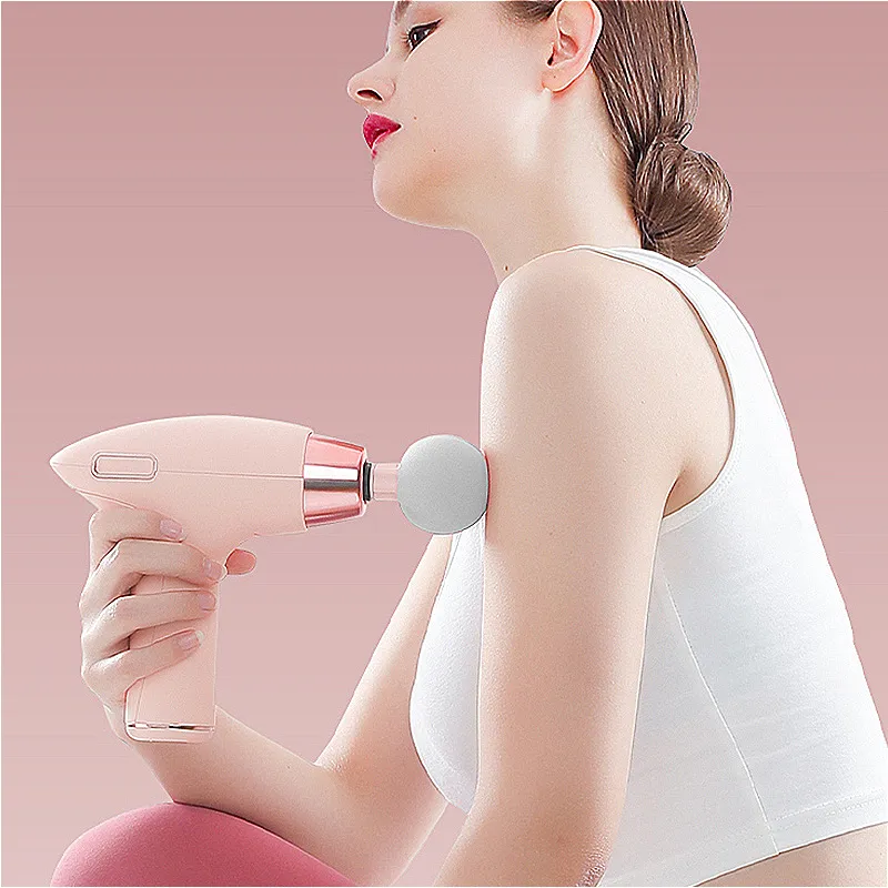 Mini pistolet de massage à vibration pour tissus musculaires profonds sans fil avec étui pour thérapie physique du corps de petite poche