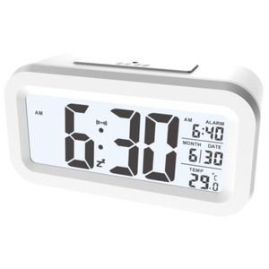 Pantalla de retroiluminación LED de 8 pulgadas de alta calidad, relojes de mesa inteligentes, reloj despertador Digital, luz nocturna, lectura de temperatura y humedad, Oficina - Product Image 3