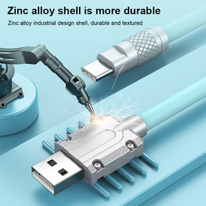 AC1A sıvı silikon hissediyorum USB C OD 6.0mm kalın kordon hızlı şarj cep telefonu şarj cihazı 120W tip C hızlı şarj kablosu - Product Image 2