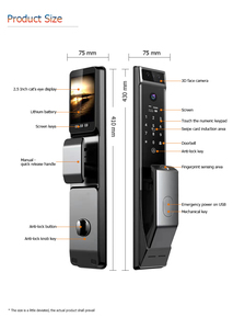 Di alta qualità 3D riconoscimento facciale Video Intercom schermo di impronte digitali automatico Smart serratura della porta con la macchina fotografica - Product Image 3