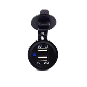 DC <strong>12</strong> <strong>V</strong> 24V Output 5V 3.1A DC Connector Cable Furniture Dual USB Charger <strong>Socket</strong> for Phone Mobile - Product Image 2