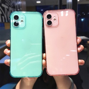 สีลูกกวาดโปร่งใสTPUสําหรับiPhone 15 14 12 11 13 Pro Max <span class=keywords><strong>7</strong></span> 8 Plus X XR XS Max <span class=keywords><strong>7</strong></span> แฟชั่นกล้องป้องกัน<span class=keywords><strong>Shell</strong></span>