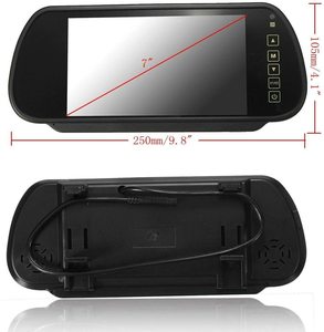 7&quot; TFT Color LCD Screen <strong>2</strong> <strong>Video</strong> <strong>Input</strong> Car Rear View Mirror <strong>Monitor</strong> Vehicle Parking In-Mirror <strong>Monitor</strong> for DVD/VCR/Car Reverse Cam - Product Image 2