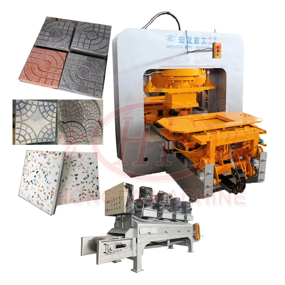Não Vibração Terrazzo Outdoor Tile Machine Na China Colorido Tile Machinery Terrazzo Tile Machine Line