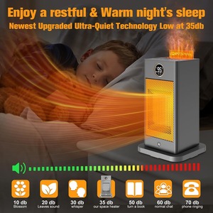 卸売1500W PTC2s急速加熱電気スペースヒーター屋内用センサー加湿器3D火炎効果振動 - Product Image 6