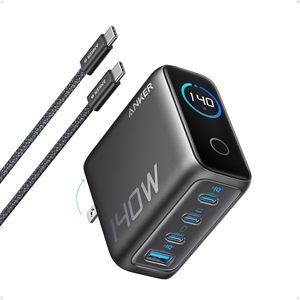 Anker Zolo şarj 140W 4 Port çoklu cihaz hızlı şarj gelişmiş GAN güç adaptörü sezgisel dokunmatik kontrolleri - Product Image 1