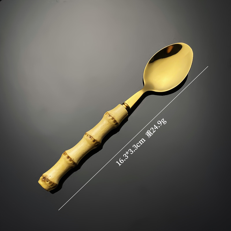 Golden dessert spoon