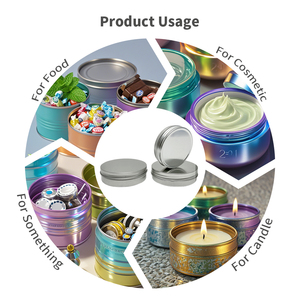 马口铁包装厂定制设计金属罐储物容器空小圆形铝罐带螺旋盖 - Product Image 5