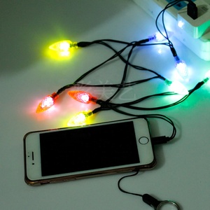 Multicolor C6 Strawberry LED String Lights Cable de carga USB Línea de datos para Micro Type-C iPhone para decoraciones navideñas - Product Image 4