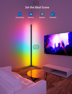 RGBIC Modern dekorasyon akıllı LED zemin işık uzaktan kumandalı Tuya destek Google Alexa LED köşe zemin lambası oturma odası için - Product Image 4