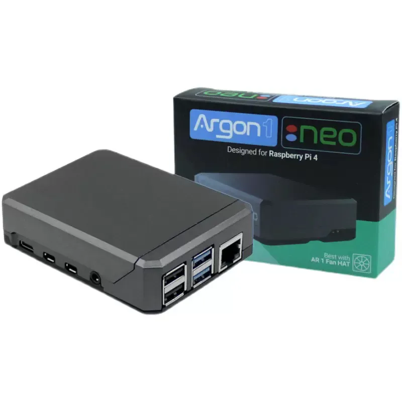 Raspberry Pi 4th Generation Raspberry Pi 4B Argon Neo Caja de enfriamiento magnética de carcasa de metal de aluminio