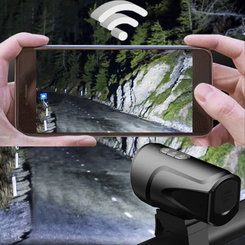 1080P Camcorder wasserdicht im Freien Motorrad-Helm HD Action Kamera DV Auto-Video-Recorder Reiten Licht mit Taschenlampe