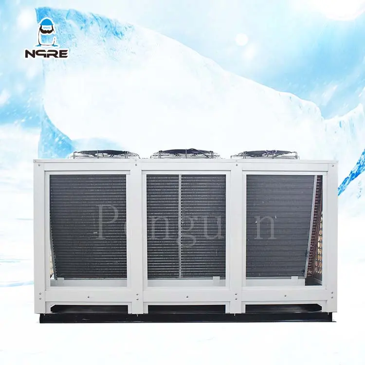 Pièces de réfrigération et d'échange de chaleur d'équipement de chambre froide de haute qualité Condenseur refroidi à l'air de 6 ventilateurs