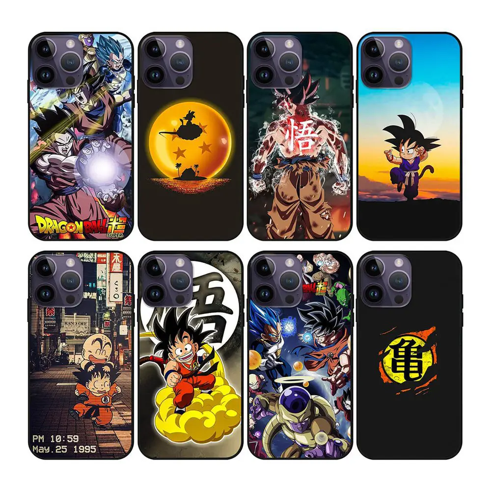 Casing ponsel anime Jepang Tujuh Bola Naga, casing ponsel kartun Wukong Saiya untuk iphone 14 13 12 11 Pro Max 14promax