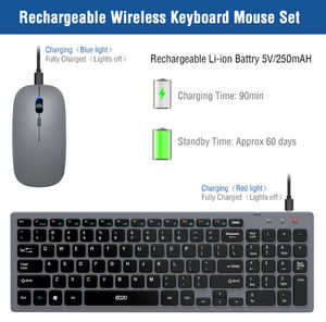 Office Style 96 Teclas Diseño personalizado Teclado inalámbrico recargable Ratón Combo - Product Image 6