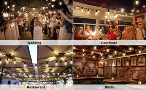 Smart <strong>Color</strong> <strong>Changing</strong> <strong>LED</strong> Outdoor String Lights 27ft, APP & Remote Control, IP66 Waterproof, 10 Bulbs For Patio & Garden - Product Image 6