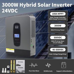 <strong>Output</strong> On/off Grid Solar Inverter 24V 240V 3kW with MPPT Photovoltaic <strong>Input</strong> Solar Charging Controller Hybrid Inverter - Product Image 4