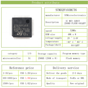 Neuer und Originaler STM32F103RCT6 Mikrocontroller IC Integrated Circuit LQFP-64 STM32F103 32bit Mikrochip-Controller MCU - Product Image 3